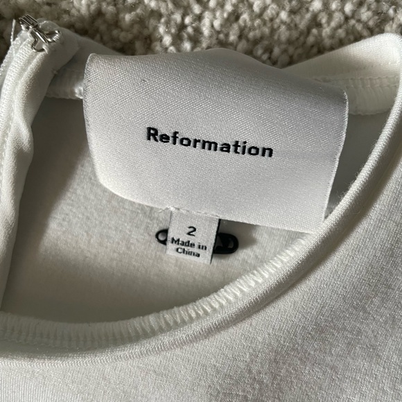 Reformation White Ribbed Sheath Dress - Picture 5 of 6